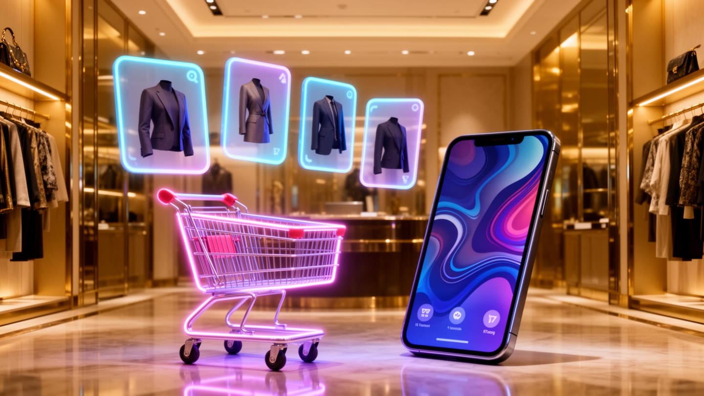A shopper completing a mobile checkout on an e-commerce app with the order total and delivery date visible