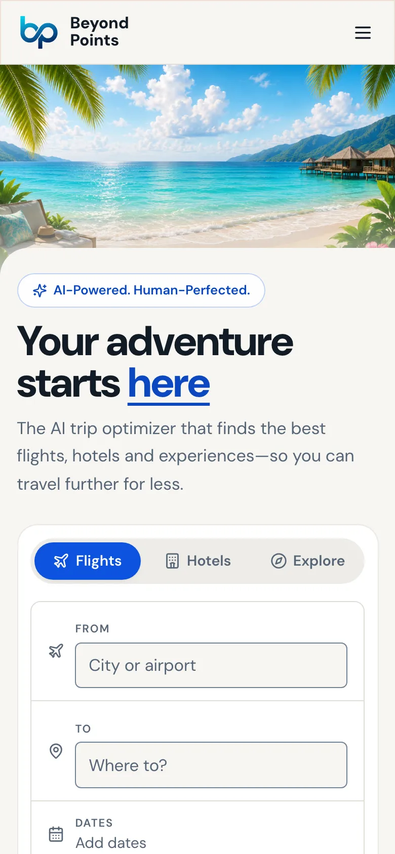 Beyond Points AI — mobile view