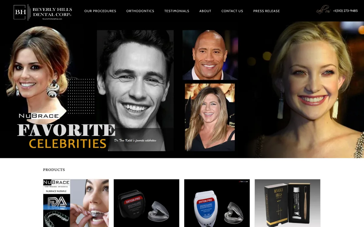 Cosmetic Dental Practice & Product Line : Beverly Hills Dental Corp project screenshot