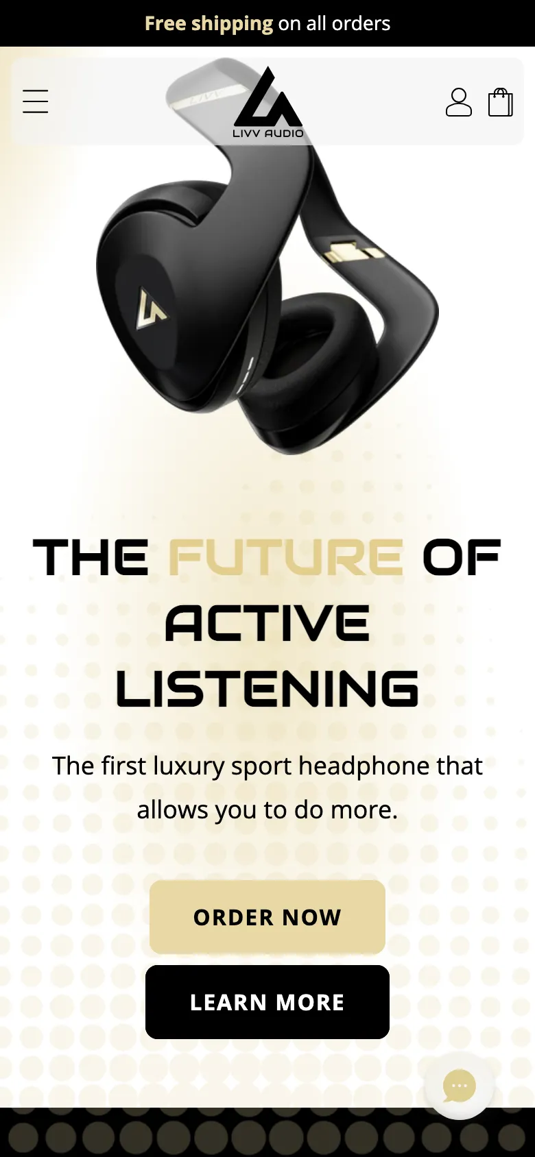 LIVV Audio — mobile view
