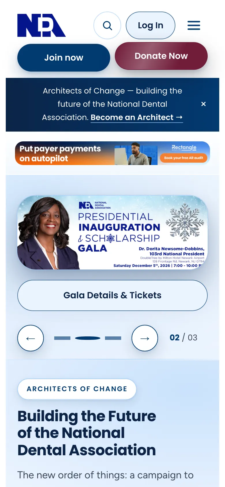 National Dental Association — mobile view