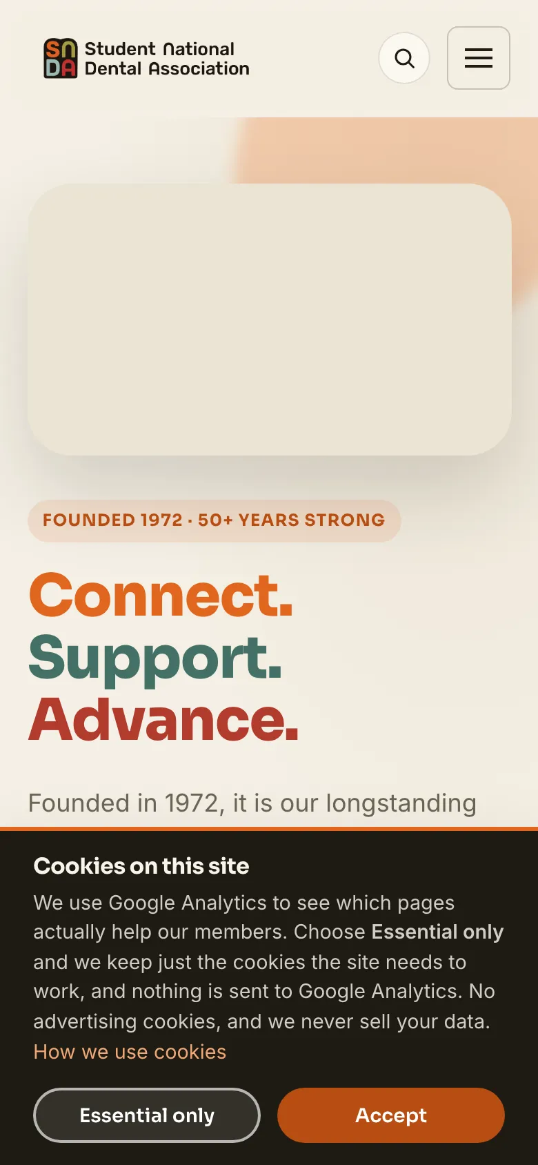 Student National Dental Association — mobile view