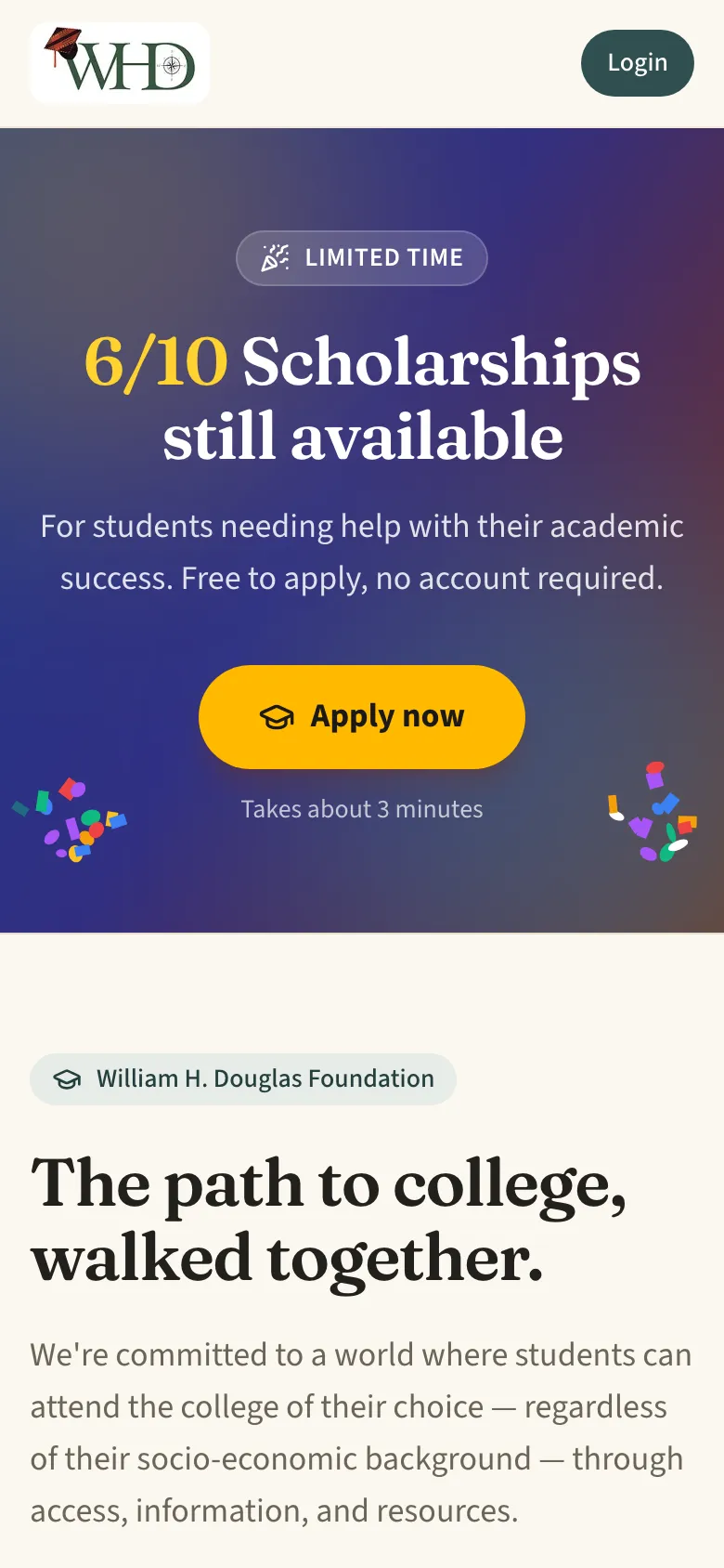 WHD Reach — mobile view