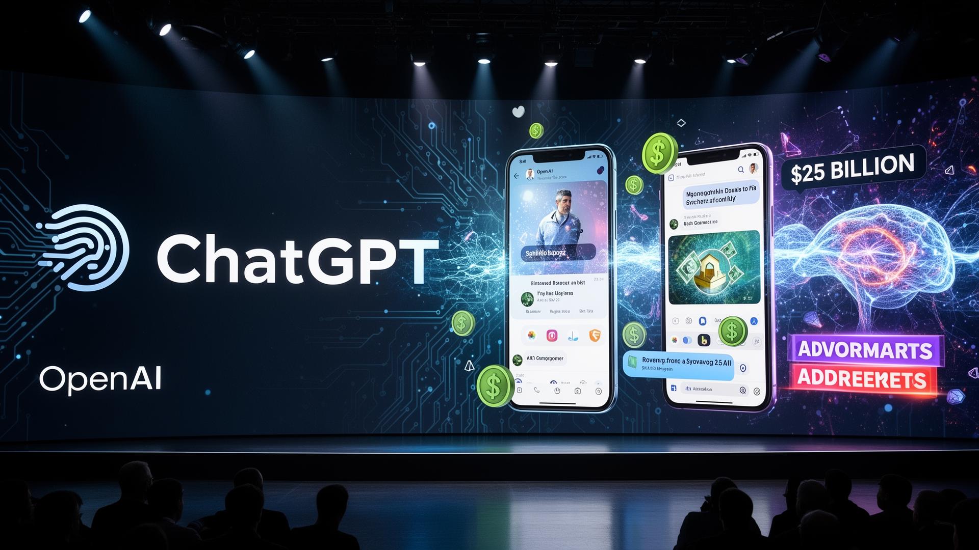 ChatGPT advertising announcement showing AI monetization impact on mobile app developers and businesses in 2026