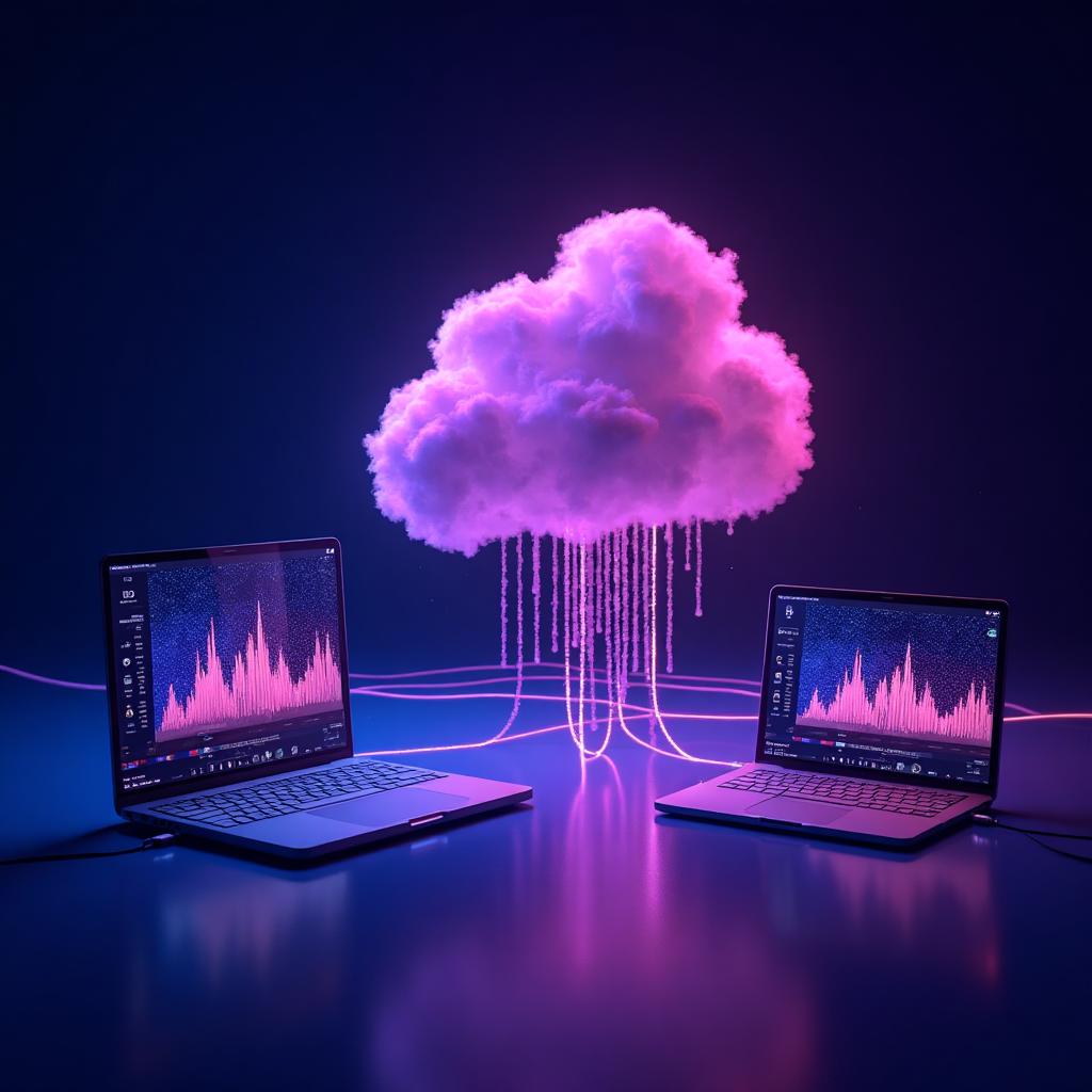 Cloud collaboration concept for music production with multiple connected devices