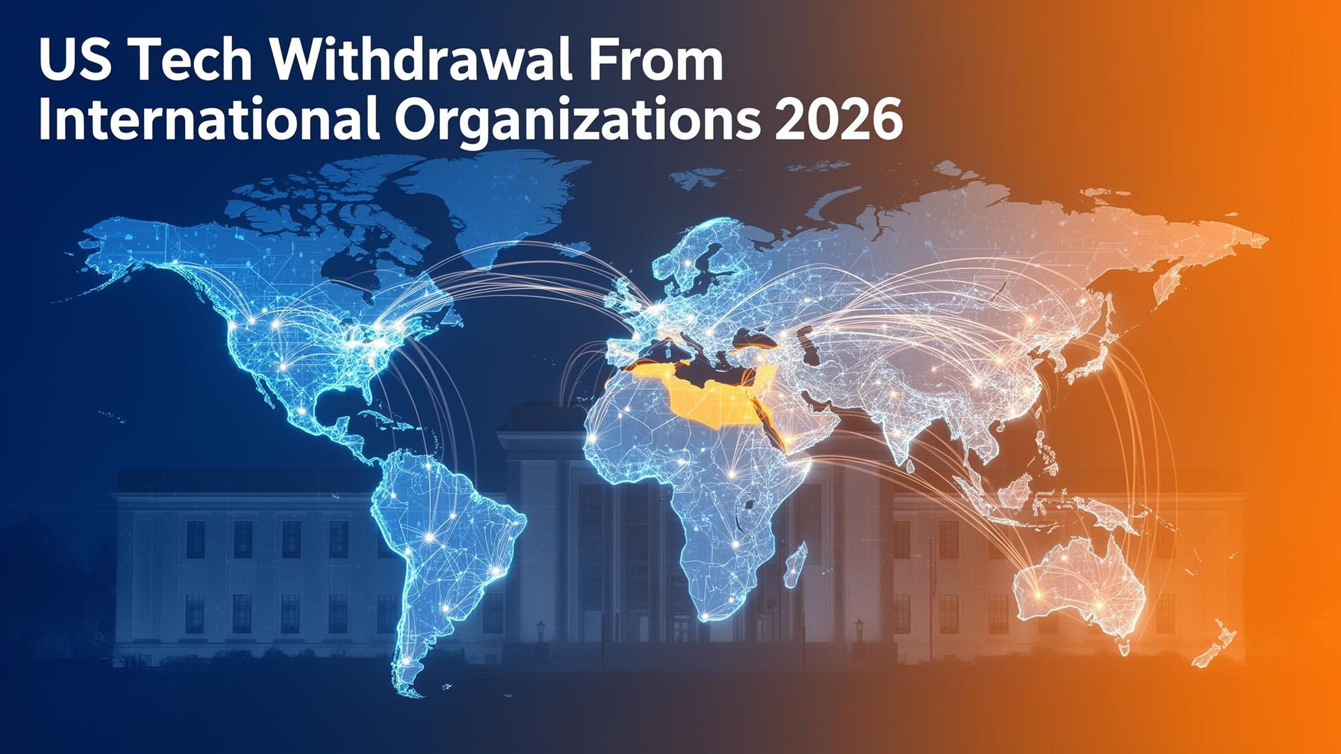 US Capitol building with digital network overlay representing the impact of international organization withdrawal on technology infrastructure and app development